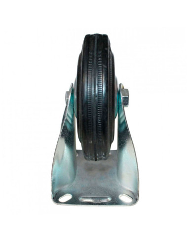 Tradineur - Rueda fija para muebles, goma y hierro, incluye placa de montaje, rueda de transporte para cargas pesadas, industria