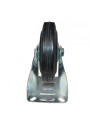 Tradineur - Pack de 4 ruedas fijas para muebles, goma y hierro, incluyen placa de montaje, rueda de transporte para cargas pesad