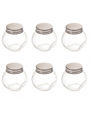 Pack de 12 tarros de cristal con tapa metálica de 180 ml, juego de frascos de vidrio, 7 x 8 x 7 cm