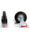 Tradineur - Pack de 4 ruedas giratorias con freno para muebles, goma y hierro, incluyen placa de montaje, rueda de transporte pa