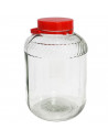 Tradineur - Tarro de vidrio con asa y doble tapa, bote con boca ancha, frasco, recipiente para almacenar conservas, encurtidos,