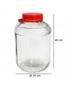 Tradineur - Tarro de vidrio con asa y doble tapa, bote con boca ancha, frasco, recipiente para almacenar conservas, encurtidos,