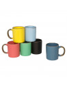 Tradineur - Pack de 6 Tazas Mug Modelo Amberes - Fabricado en cerámica - Ideal para café e infusiones - Apta para lavavajillas y