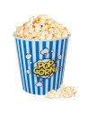 Tradineur - Pack de 2 cubos de palomitas de plástico a rayas, recipiente reutilizable para cine en casa, fiestas, celebraciones