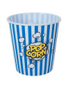Tradineur - Pack de 2 cubos de palomitas de plástico a rayas, recipiente reutilizable para cine en casa, fiestas, celebraciones