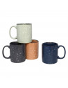 Tradineur - Pack de 4 Tazas Mug Modelo Ontario - Fabricado en cerámica - Ideal para café e infusiones - Apta para lavavajillas y