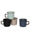 Tradineur - Pack de 4 Tazas Mug Modelo Regina - Fabricado en cerámica - Ideal para café e infusiones - Apta para lavavajillas y