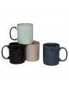 Tradineur - Pack de 4 Tazas Mug Modelo Regina - Fabricado en cerámica - Ideal para café e infusiones - Apta para lavavajillas y