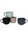 Tradineur - Pack de 4 Tazas Mug Modelo Regina - Fabricado en cerámica - Ideal para café e infusiones - Apta para lavavajillas y