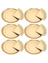 Tradineur - Pack de 6 bandejas redondas de cartón con blonda, fuente reciclable para pasteles con encaje de papel, decoración de