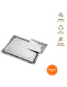 Tradineur - Pack de 6 bandejas rectangulares de cartón con blonda, fuente reciclable para pasteles con encaje de papel, decoraci