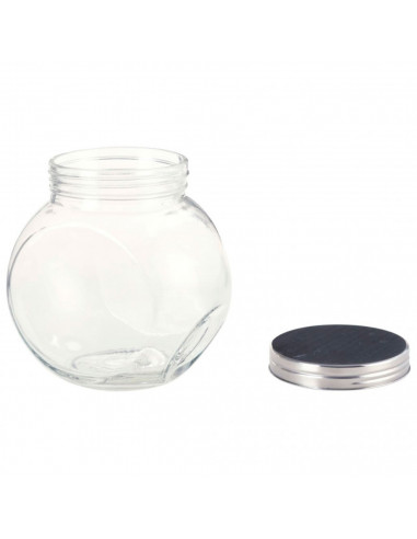 Tradineur - Pack de 3 tarros de cristal con tapa metálica de 450 ml, juego de frascos de vidrio para caramelos, gominolas, condi