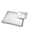 Tradineur - Pack de 6 bandejas rectangulares de cartón con blonda, fuente reciclable para pasteles con encaje de papel, decoraci