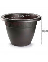Tradineur - Maceta Redonda "Terracota" - Fabricado en Plástico - Macetero apto para Exterior e Interior del hogar - Ø 40 cm - Co