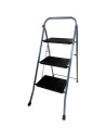 Tradineur - Escalera metálica plegable de 3 peldaños - Fabricado en Hierro - Soporta hasta un peso de 150 kg - Antideslizante -