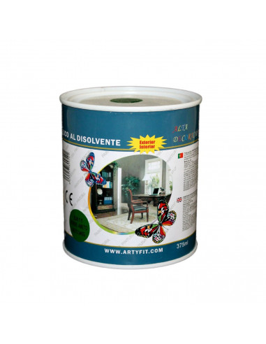 Paintusa - Bote de pintura esmalte verde abeto S811, 375 ml, ideal para interior y exterior, 9.5 x 8.5 x 8.5 cm