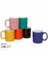 Tradineur - Pack de 6 tazas de cerámica, modelo Sierra, café, té, infusiones, aptas para lavavajillas y microondas - 12 x 8 cm -