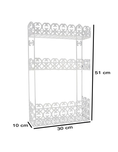 Tradineur - Estantería de baño, metal, 3 niveles, organizador de productos de aseo, higiene, pared, ducha, ligera y resistente (