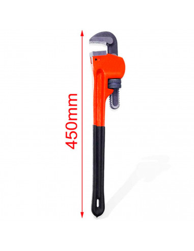 Tradineur - Llave Stillson para tubos, hierro, alta resistencia, heavy duty, fontanería, plomería, reparaciones, 450 mm
