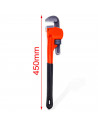 Tradineur - Llave Stillson para tubos, hierro, alta resistencia, heavy duty, fontanería, plomería, reparaciones, 450 mm
