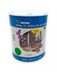 Paintusa -  Bote de pintura esmalte verde primavera 750 ml, válido para multitud de superficies de interior y exterior. Esmalte