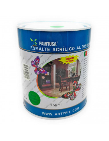 Paintusa -  Bote de pintura esmalte verde primavera 750 ml, válido para multitud de superficies de interior y exterior. Esmalte