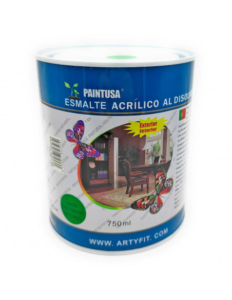 Paintusa -  Bote de pintura esmalte verde primavera 750 ml, válido para multitud de superficies de interior y exterior. Esmalte