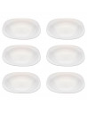 Tradineur - Pack de 6 platos hondos cuadrados, modelo Boreal, vidrio opal, extra resistentes, vajilla de cocina, aptos para lava