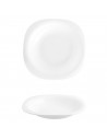 Tradineur - Pack de 6 platos hondos cuadrados, modelo Boreal, vidrio opal, extra resistentes, vajilla de cocina, aptos para lava