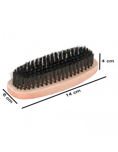 Tradineur - Pack de 2 cepillos para calzado, cuidado de cuero liso y rugoso, limpieza, lustre de zapatos - 14 cm