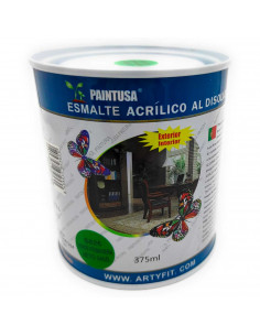 Paintusa - Bote de pintura esmalte S826 color verde primavera 375 ml ideal para interior y exterior