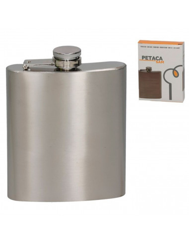 Tradineur - Petaca de acero, modelo Sam, recipiente para whisky, licores, agua, portátil, camping, senderismo, viajes, apta para