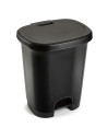 Tradineur - Cubo de basura con pedal - Fabricado en Plástico - Capacidad de 27 Litros - 45 x 38 x 32 cm - Color Negro.