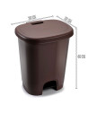 Tradineur - Cubo de basura con pedal - Fabricado en Plástico - Capacidad de 27 Litros - 45 x 38 x 32 cm - Color Wengue.
