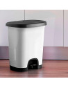 Tradineur - Cubo de basura con pedal - Fabricado en Plástico - Capacidad de 27 Litros - 45 x 38 x 32 cm - Color Wengue.