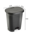 Tradineur - Cubo de basura con pedal - Fabricado en Plástico - Capacidad de 27 Litros - 45 x 38 x 32 cm - Color Gris Oscuro