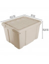 Tradineur - Caja de Almacenamiento con tapa - Fabricado en plástico - Contenedor para almacenar juguetes, Libros, ropa, mantas -