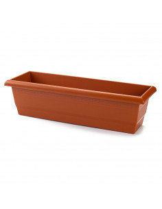 Tradineur - Jardinera Modelo Terracota - PLFT - Fabricado en Plástico - Macetero apto para Exterior e Interior del hogar - 60 cm