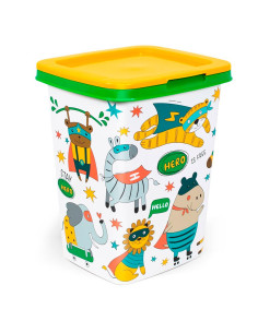 Tradineur - Papelera con diseños Infantiles con tapa - Fabricado en Plástico - Capacidad de 15 Litros - 47 x 28,7 x 26 cm - Dise