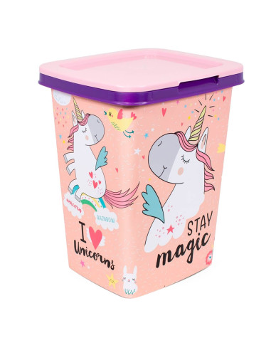 Tradineur - Papelera con diseños Infantiles con tapa - Fabricado en Plástico - Capacidad de 15 Litros - 47 x 28,7 x 26 cm - Dise