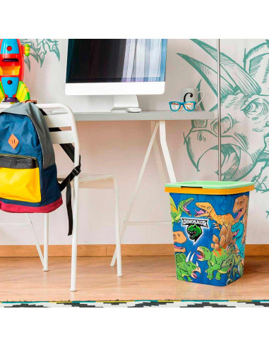 Tradineur - Papelera con diseños Infantiles con tapa - Fabricado en Plástico - Capacidad de 15 Litros - 47 x 28,7 x 26 cm - Dise