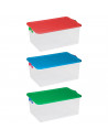 Tradineur - Caja de Almacenamiento con tapa - Fabricado en plástico - Contenedor para almacenar juguetes, Libros, ropa, mantas -