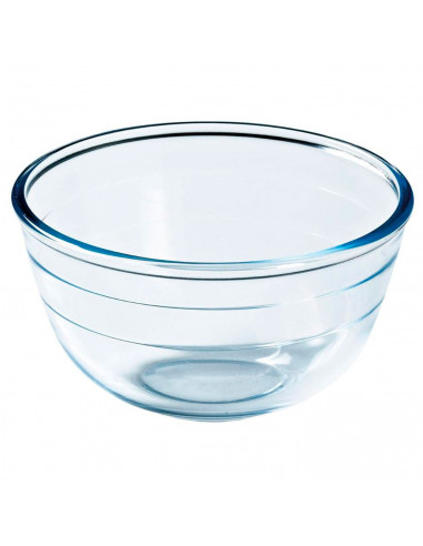 Tradineur - Bol de mezclas de vidrio de borosilicato, extra resistente, cuenco multiusos, cocina, apto para horno y lavavajillas