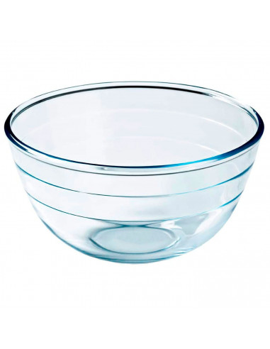 Tradineur - Bol de mezclas de vidrio de borosilicato, extra resistente, cuenco multiusos, cocina, apto para horno y lavavajillas