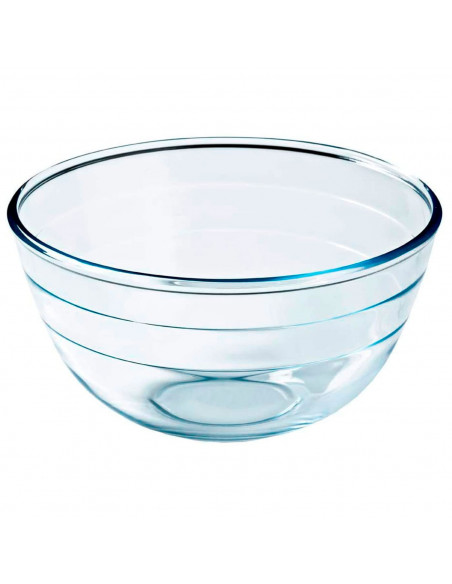 Tradineur - Bol de mezclas de vidrio de borosilicato, extra resistente, cuenco multiusos, cocina, apto para horno y lavavajillas