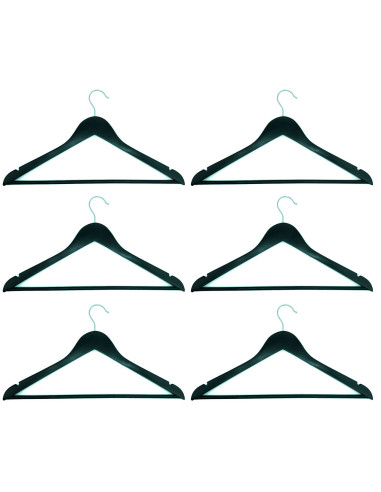 Tradineur - Pack de 2 juegos de 3 Perchas de armario - Fabricado en Madera - Ideal para el Almacenamiento y Organización - 23 x