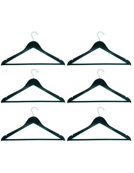 Tradineur - Pack de 2 juegos de 3 Perchas de armario - Fabricado en Madera - Ideal para el Almacenamiento y Organización - 23 x