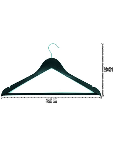 Tradineur - Pack de 2 juegos de 3 Perchas de armario - Fabricado en Madera - Ideal para el Almacenamiento y Organización - 23 x