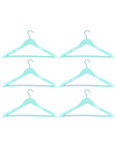 Tradineur - Pack de 2 juegos de 3 Perchas de armario - Fabricado en Madera - Ideal para el Almacenamiento y Organización - 23 x