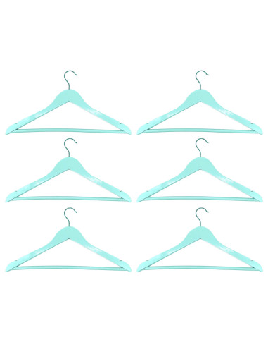 Tradineur - Pack de 2 juegos de 3 Perchas de armario - Fabricado en Madera - Ideal para el Almacenamiento y Organización - 23 x